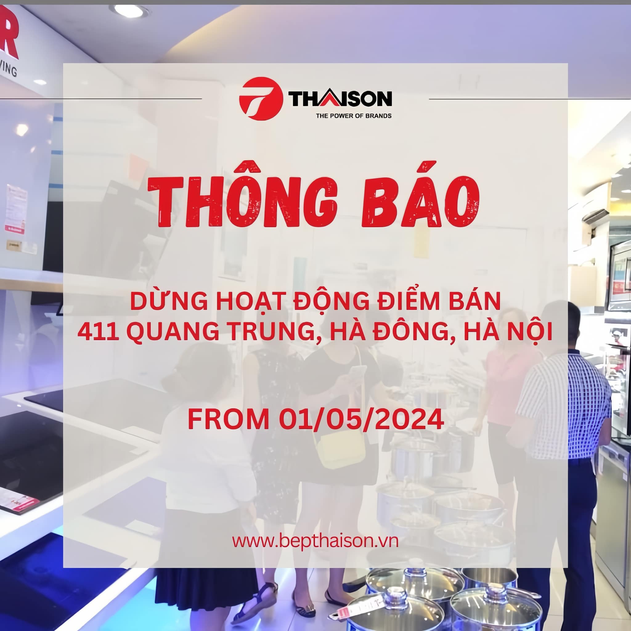 Bếp Thái Sơn dừng hoạt động cơ sở 411 Quang Trung Hà Đông