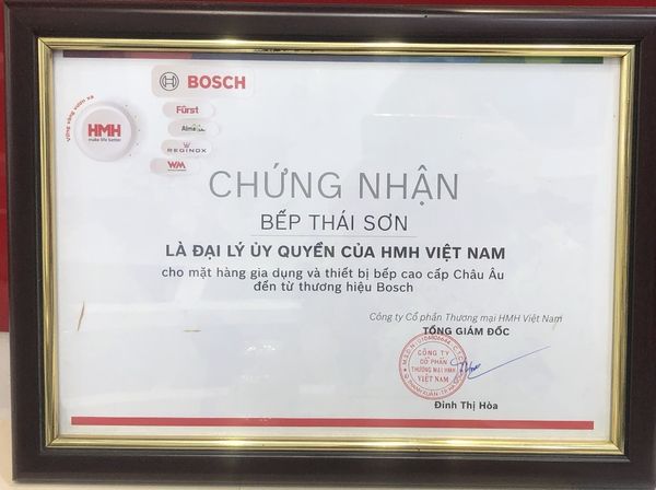 Bếp Thái Sơn là đại lý uỷ quyền chính thức của Bosch