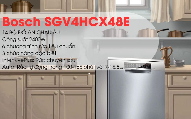 Máy rửa bát bán chạy nhất hiện tại Bosch SGV4HCX48E