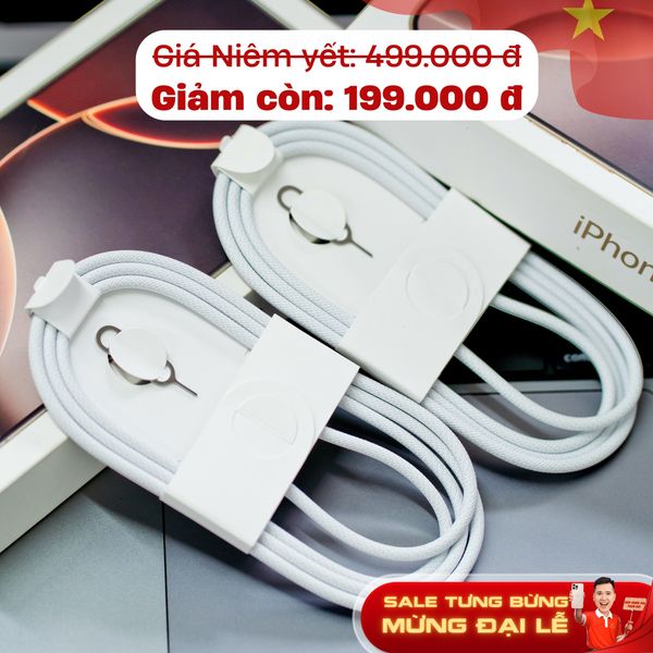 Mua cáp sạc bóc máy iPhone 16 Pro Max – Zin chuẩn Apple, chỉ 199K tại Di Động 3 Tốt!