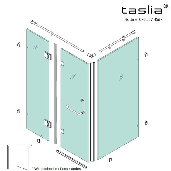 Bản lề cabin kính 180 độ được dùng cho vách kính có cửa mở vào phía trong hoặc phía ngoài