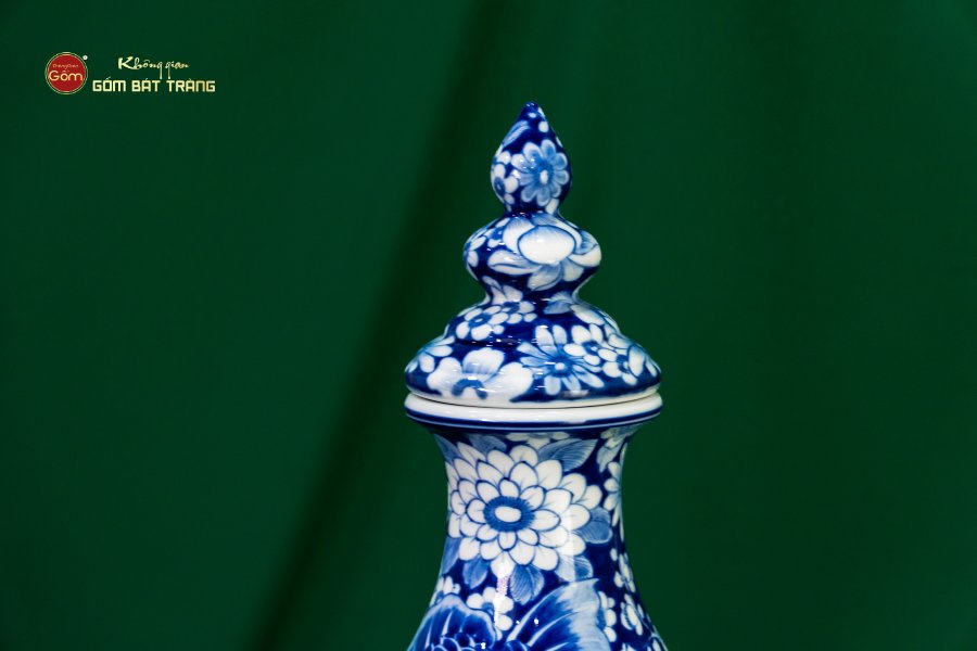 Bình Hồ Lô Hoa Ngư Tụ Khánh Lam Ngọc Bình An 2