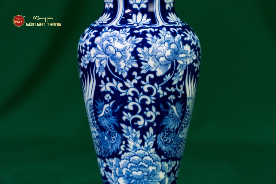 Bình Hoa Men Lam Song Phụng Ngàn Hoa Phú Quý 1