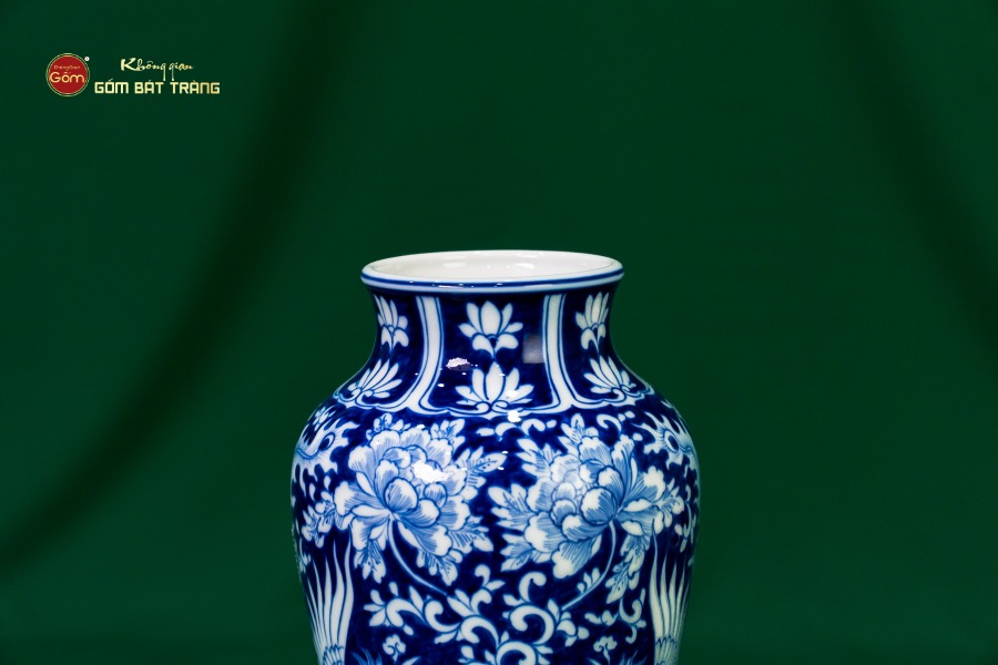 Bình Hoa Men Lam Song Phụng Ngàn Hoa Phú Quý 1