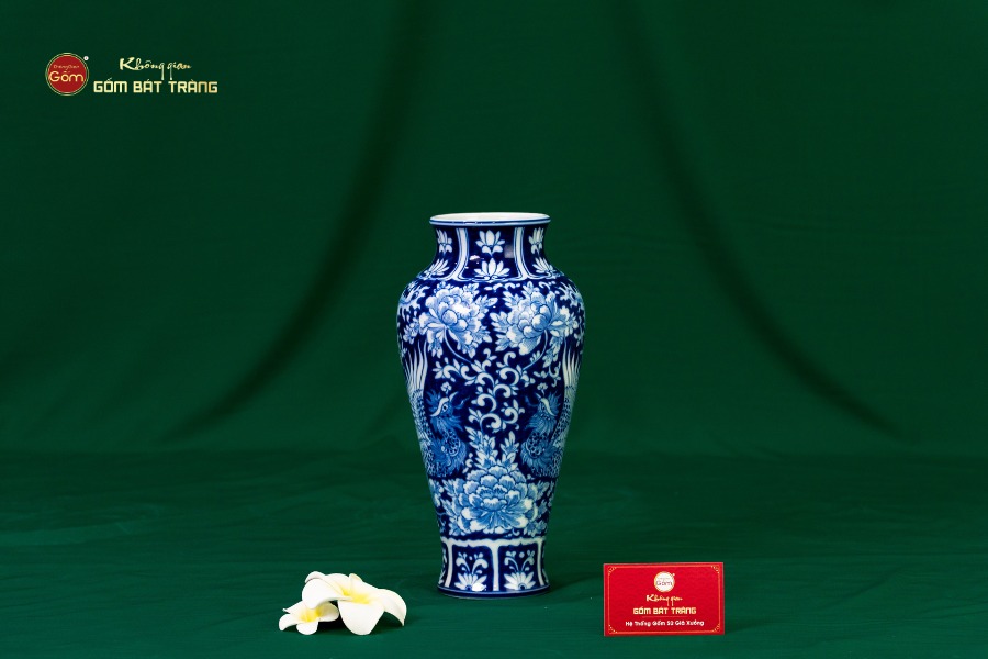 Bình Hoa Men Lam Song Phụng Ngàn Hoa Phú Quý 1