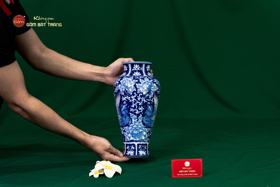 Bình Hoa Men Lam Song Phụng Ngàn Hoa Phú Quý 1