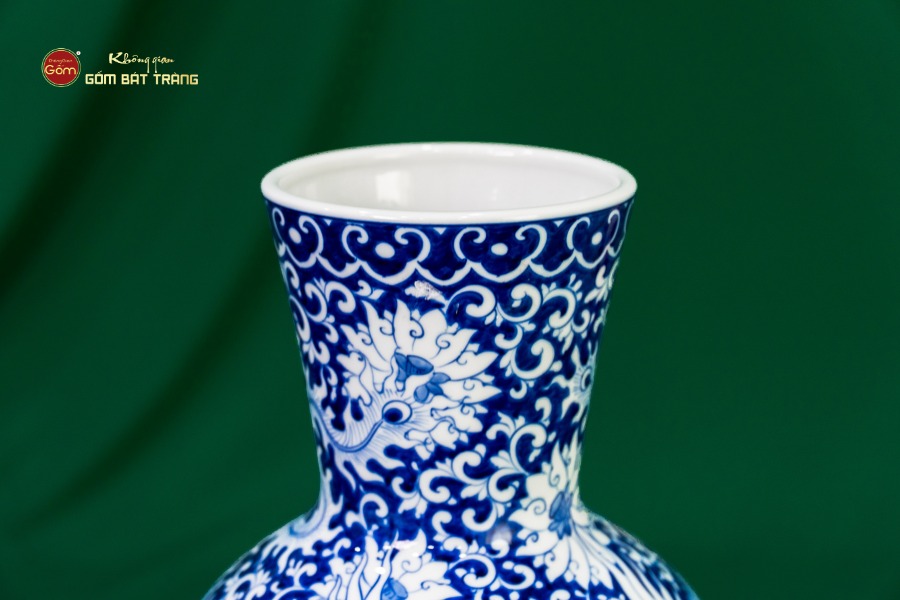 Bình Hoa Men Lam Song Phụng Ngàn Hoa Phú Quý 2