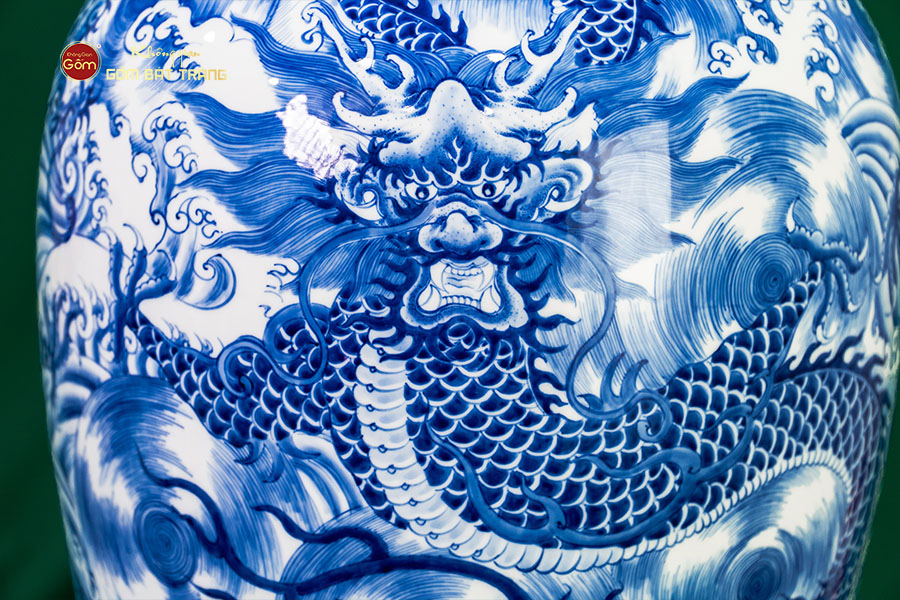 Mai Bình Men Lam Ngũ Long Khởi Thủy Thăng Vân