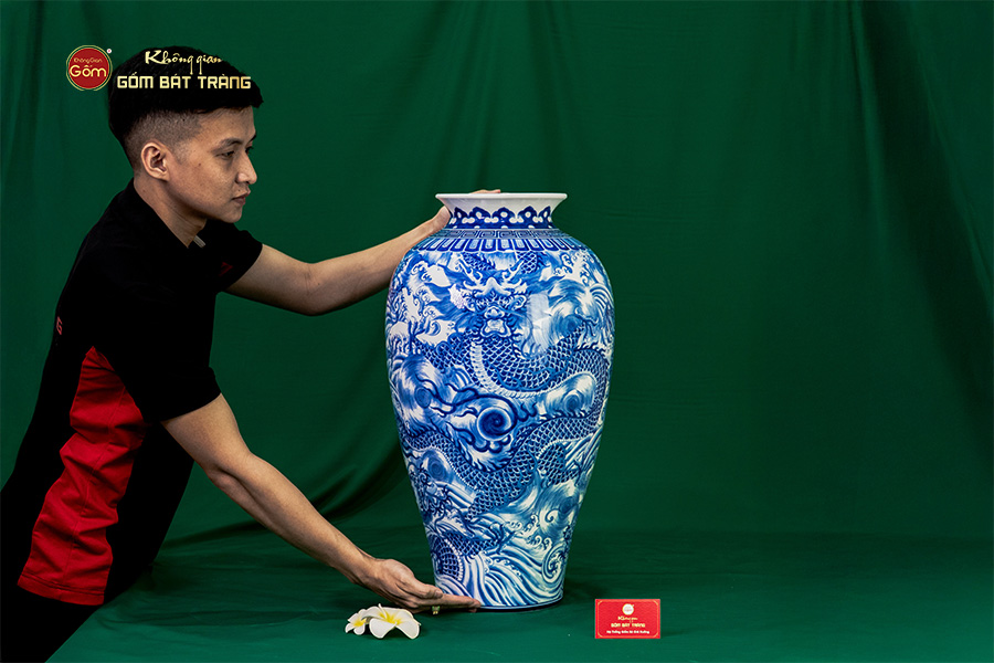 Mai Bình Men Lam Ngũ Long Khởi Thủy Thăng Vân