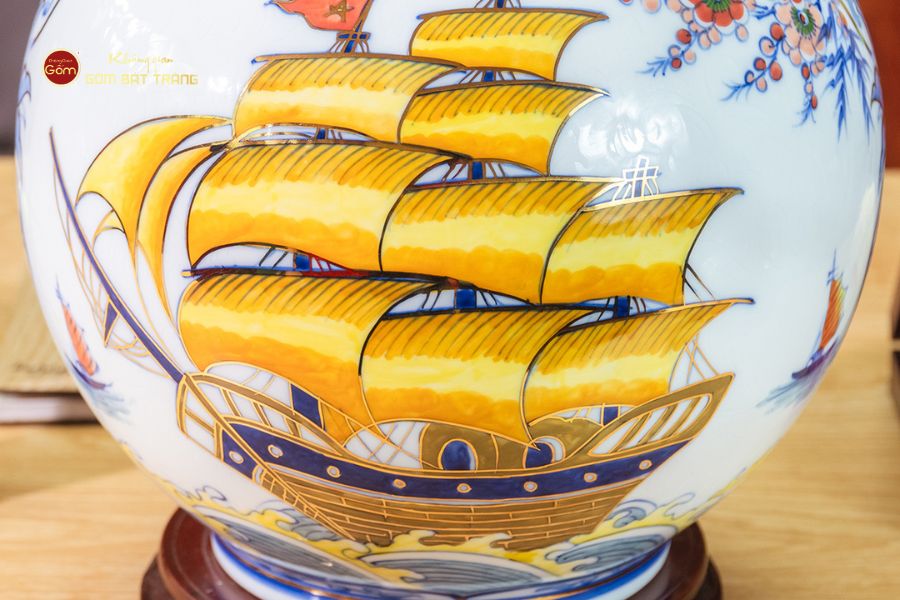 Quả Hút Lộc Nhị Cảnh Mã Đáo Thuận Buồm Vẽ Vàng