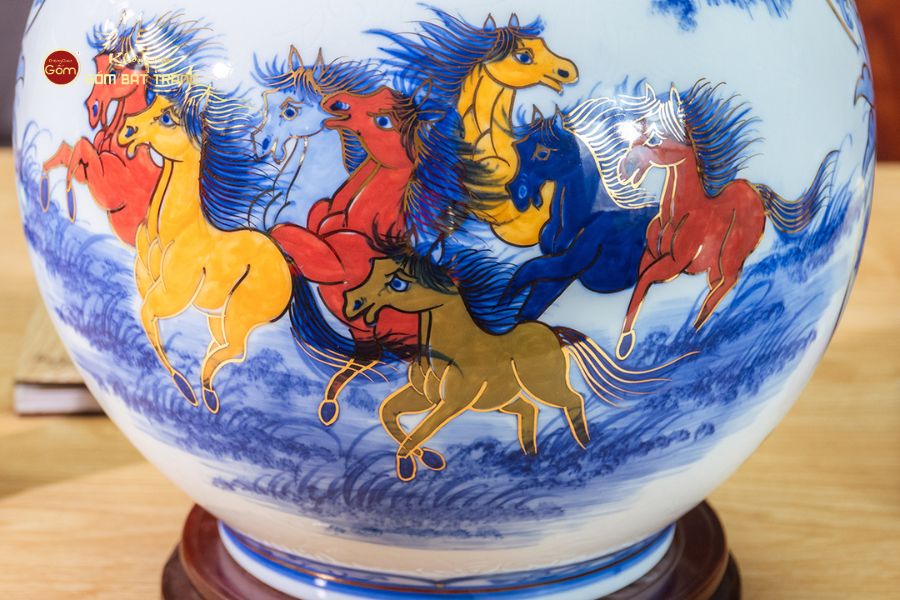 Quả Hút Lộc Nhị Cảnh Mã Đáo Thuận Buồm Vẽ Vàng