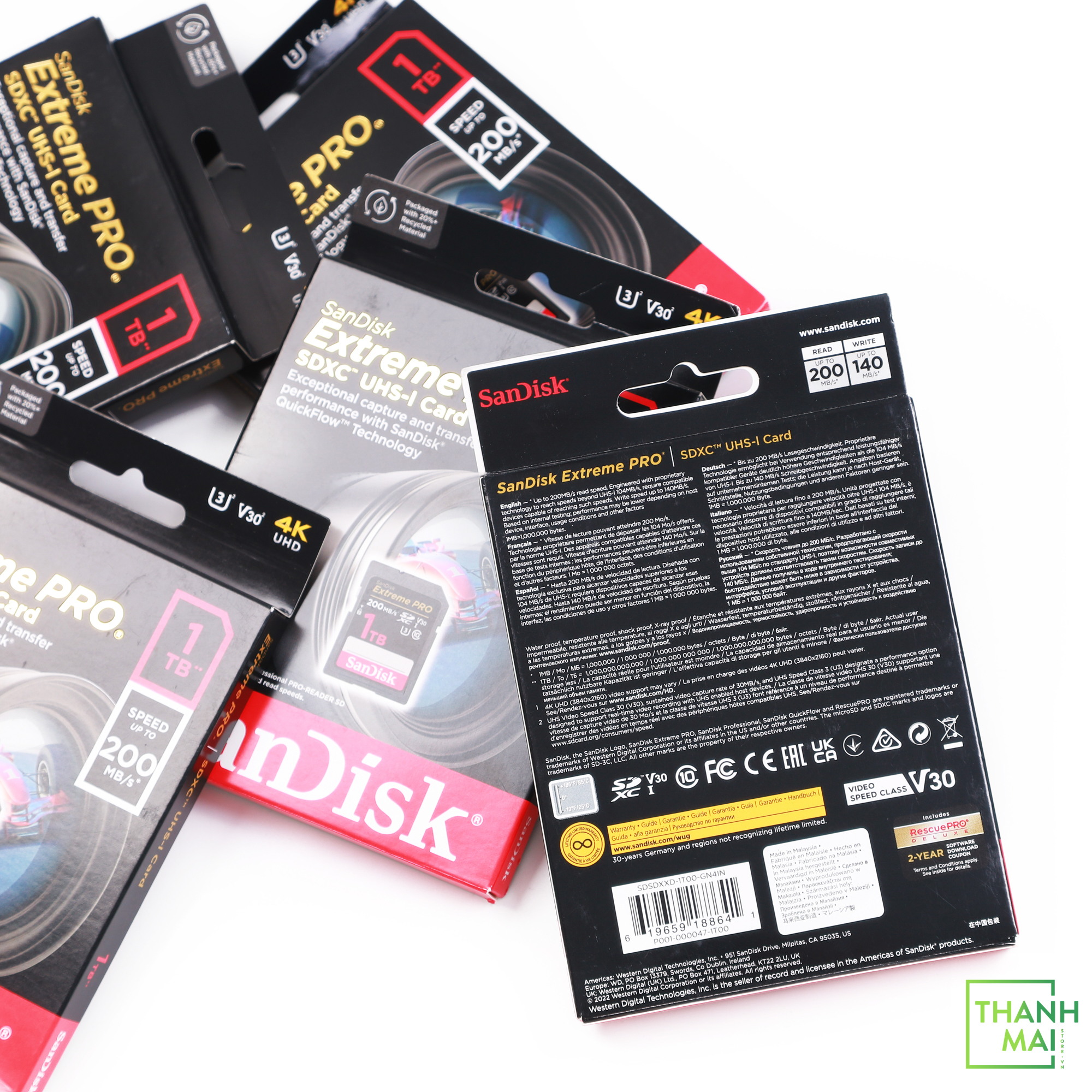 Thẻ nhớ SDXC SanDisk Extreme Pro U3 V30 1TB 200MB/s | SDSDXXD-1T00-GN4IN