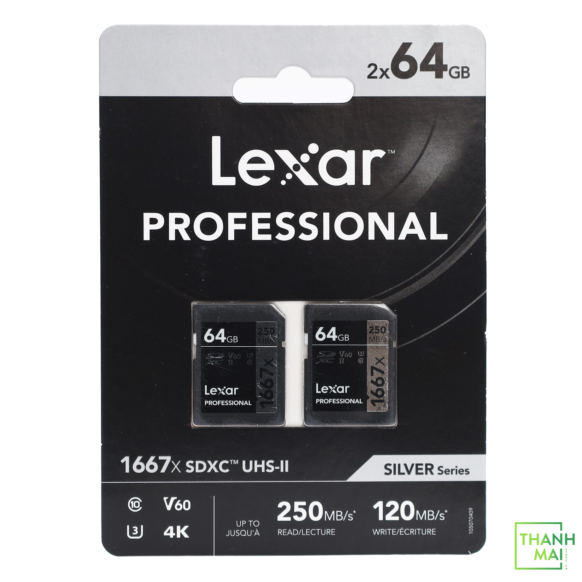 Thẻ Nhớ Lexar Professional SDHC/SDXC 1667x UHS-II 64GB Memory Card 2 Pack | LSD64GCBNA16672