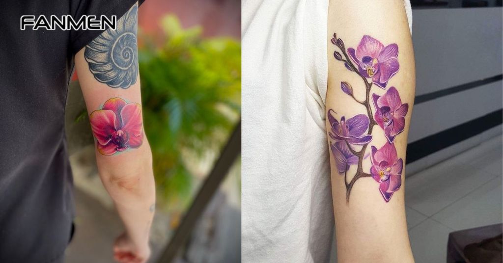 Hình xăm hoa lan cho nam 17