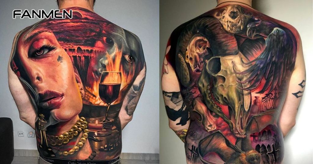 Hình xăm kín lưng phong cách Châu Âu