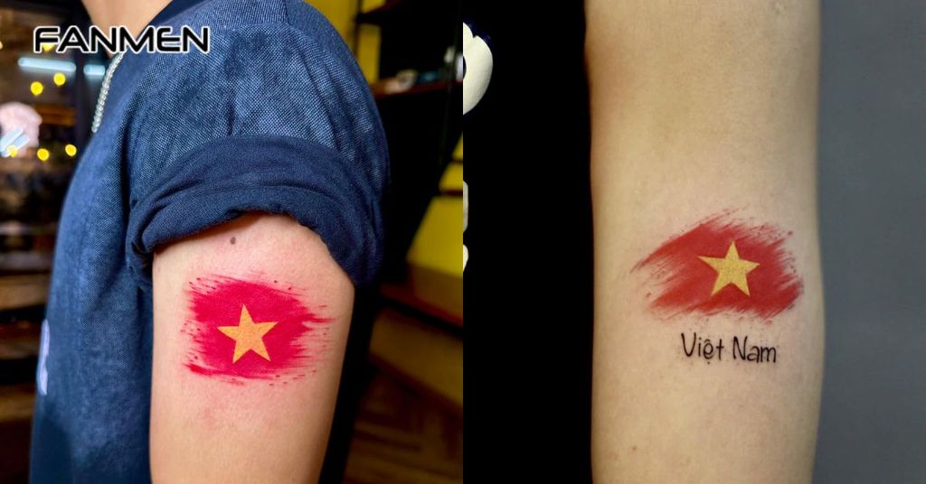 Hình xăm lá cờ Việt Nam ở cánh tay 5