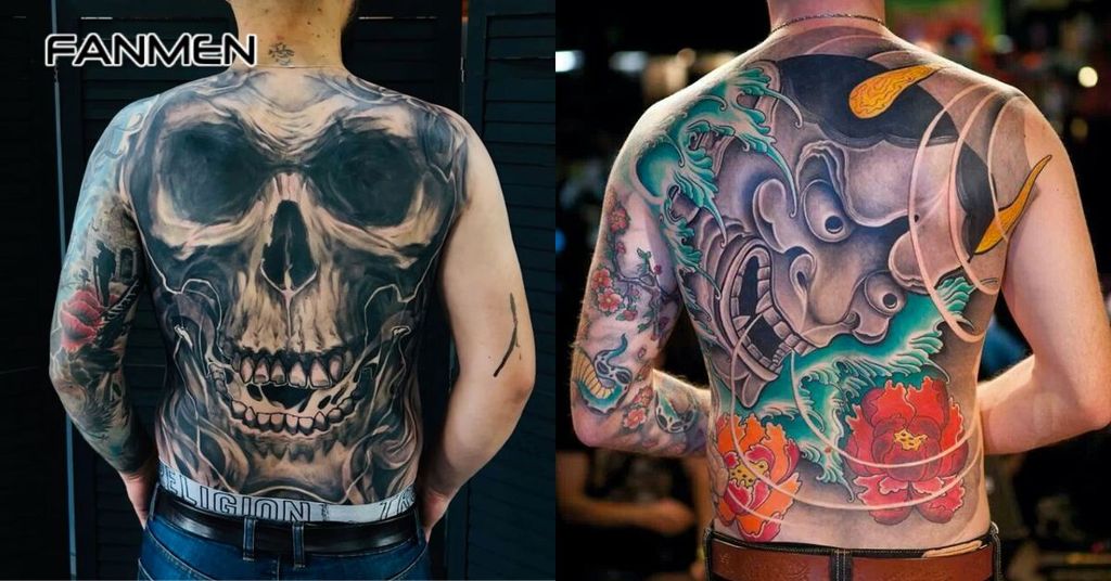 Hình xăm mạnh mẽ cho nam ở lưng