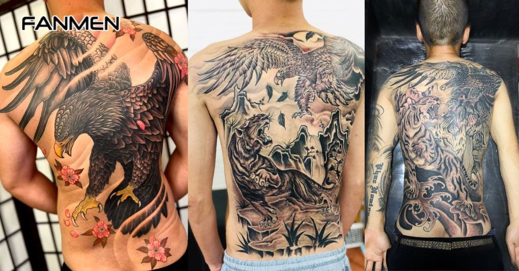 Hình xăm mạnh mẽ cho nam ở lưng