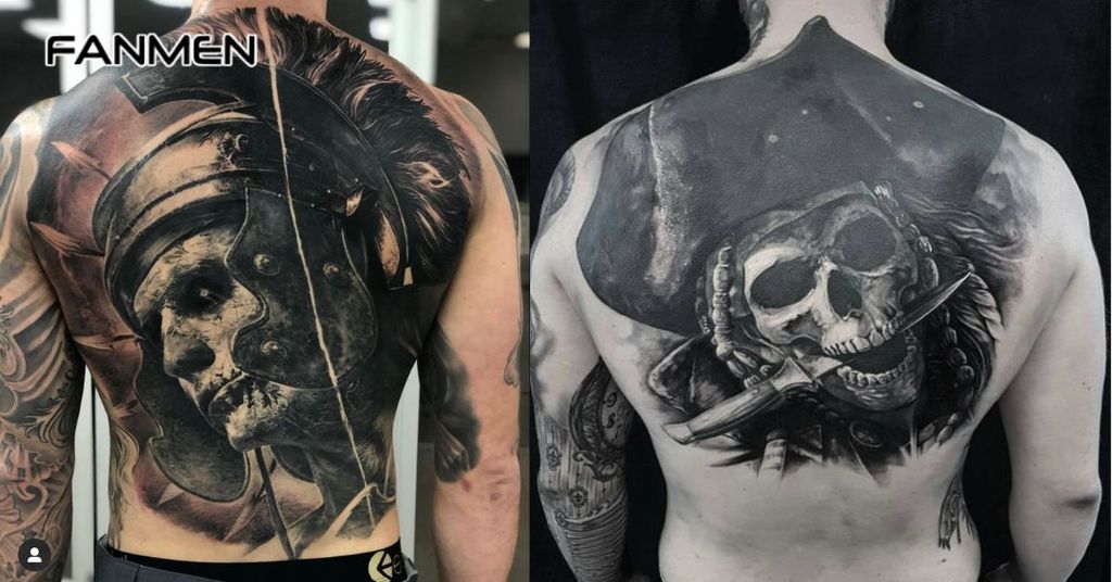 Hình xăm mạnh mẽ cho nam ở lưng