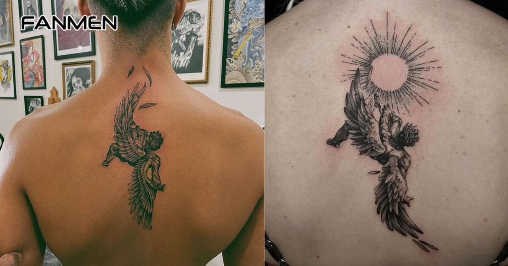 Hình xăm mini đẹp cho nam ở lưng