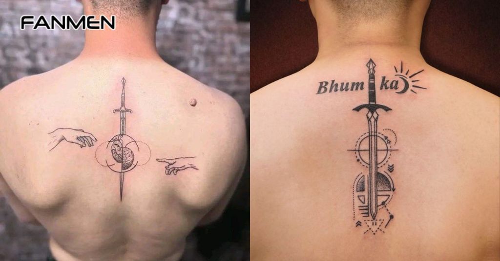 Hình xăm mini đẹp cho nam ở lưng