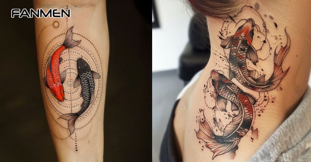 Hình xăm Song Ngư màu sắc độc đáo 3