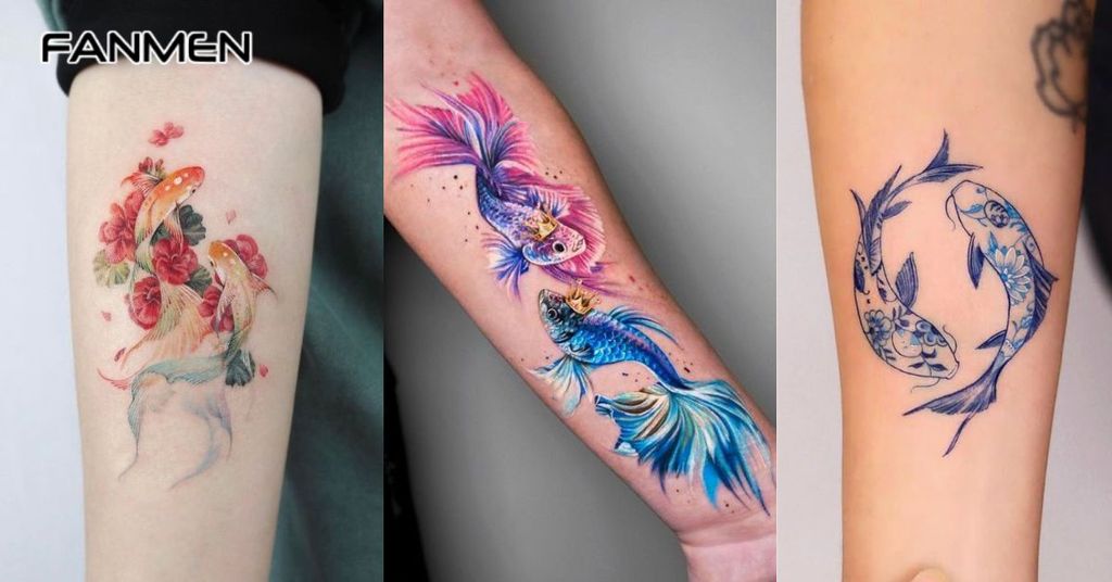 Hình xăm Song Ngư màu sắc độc đáo 4