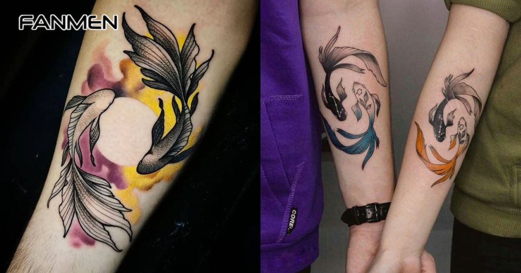 Hình xăm Song Ngư phong cách hiện đại 3