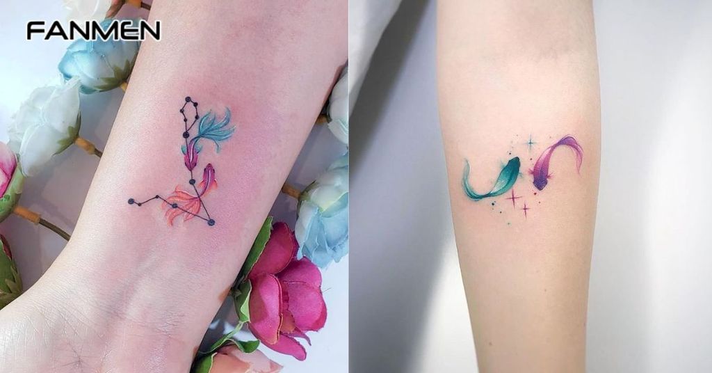 Hình xăm Song Ngư phong cách hiện đại