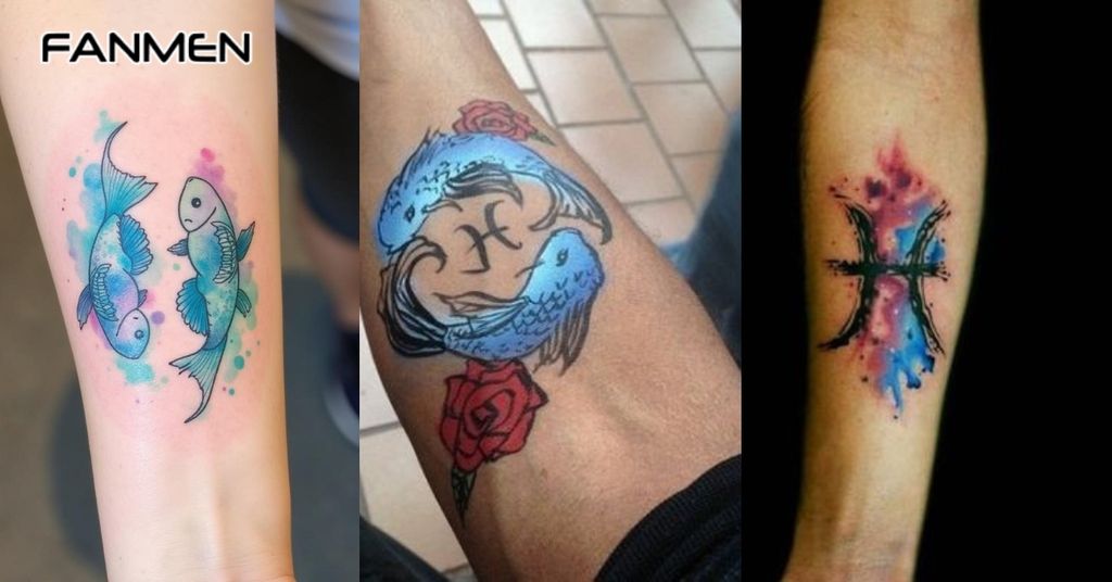 Hình Xăm Song Ngư Màu Sắc Độc Đáo