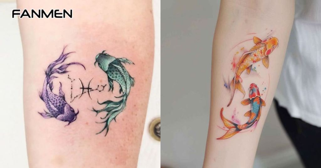 Hình xăm Song Ngư phong cách 2