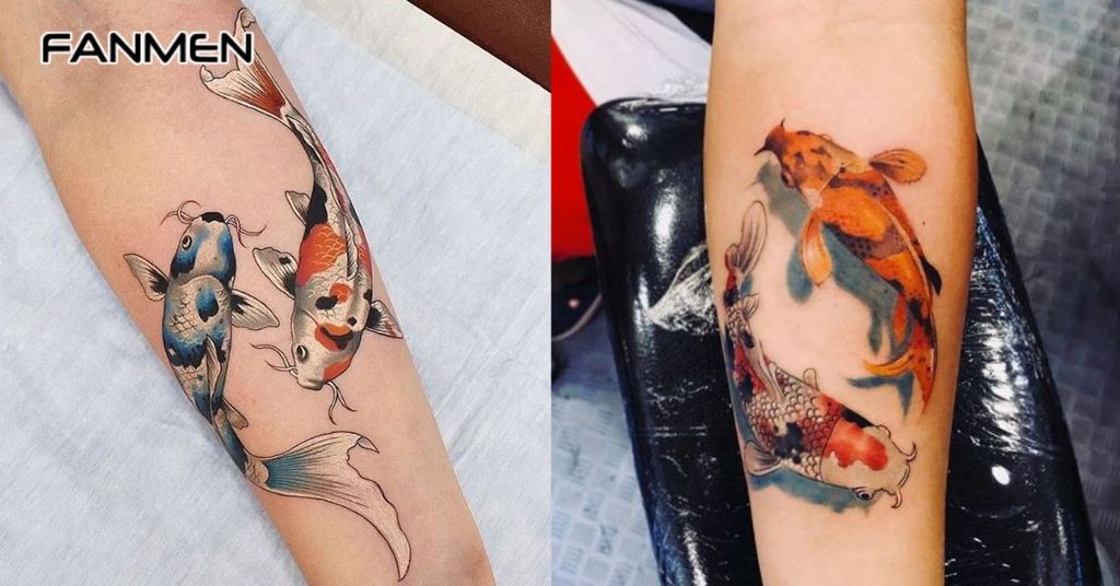 Hình xăm Song Ngư phong cách 3