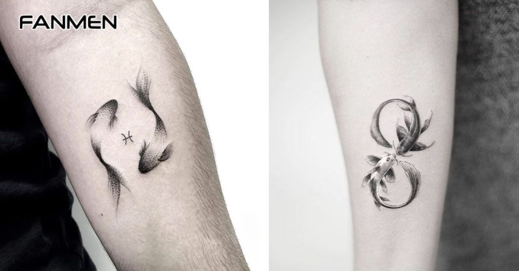 Hình xăm Song Ngư tối giản 4