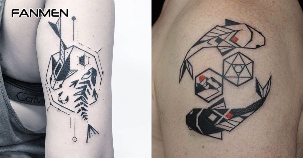 Hình xăm Song Ngư phong cách Tribal 2