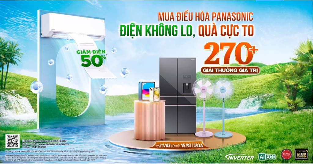 MUA ĐIỀU HÒA PANASONIC ĐIỆN KHÔNG LO - QUÀ CỰC TO