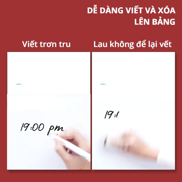 viết trơn tru, lau không để lại vết