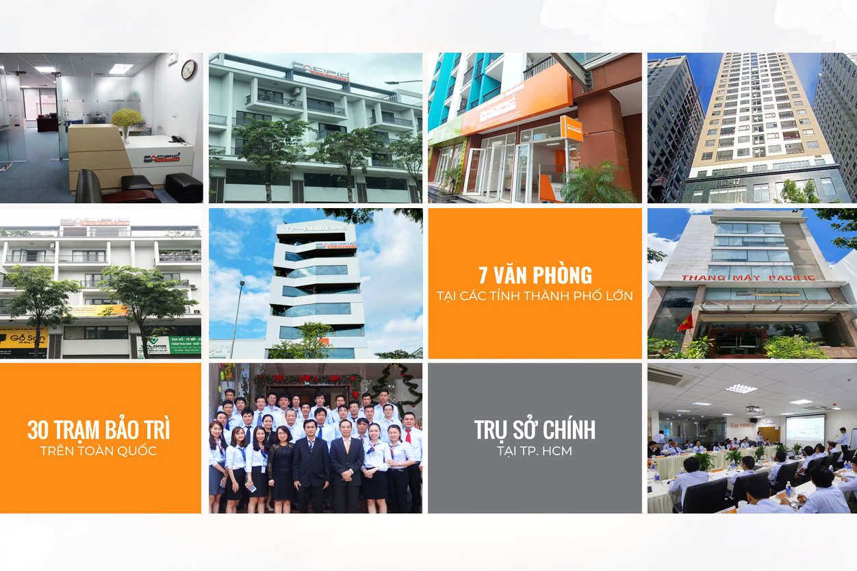 Mạng lưới Chi nhánh Công ty Thang Máy Pacific