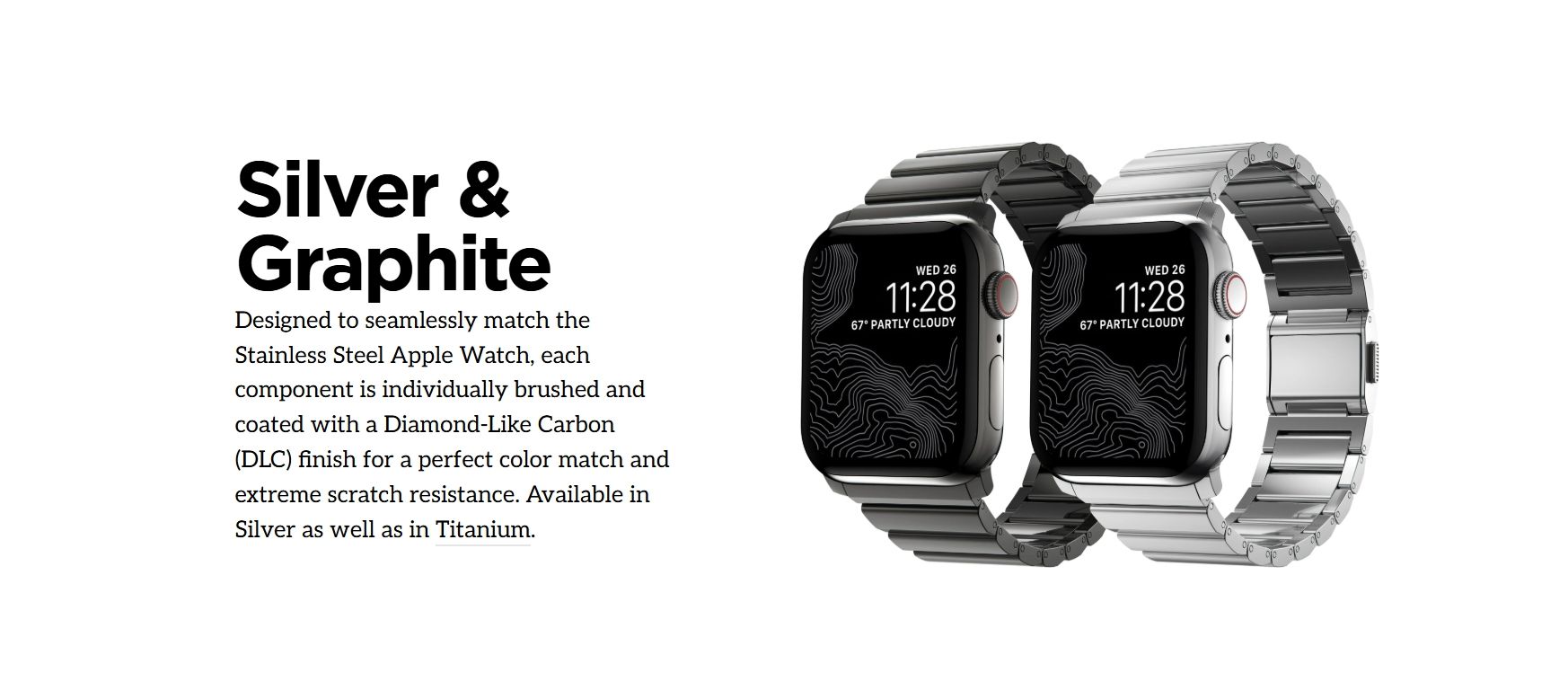 Dây đeo Nomad Stainsteel cho Apple Watch Series (41/42/46/49mm)