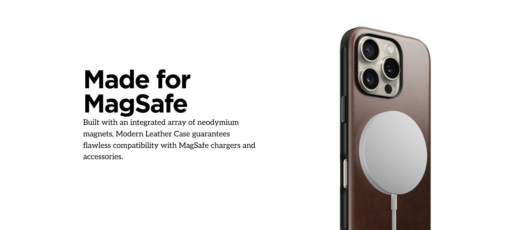 Ốp lưng Nomad Modern Case - Horween Leather cho iPhone 16 Pro/Pro Max