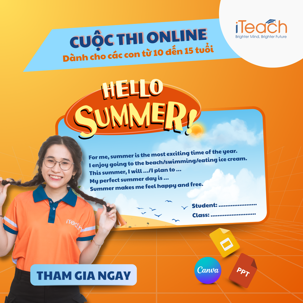 Hello Summer – Cuộc thi viết tiếng Anh online dành cho học sinh 10–15 tuổi