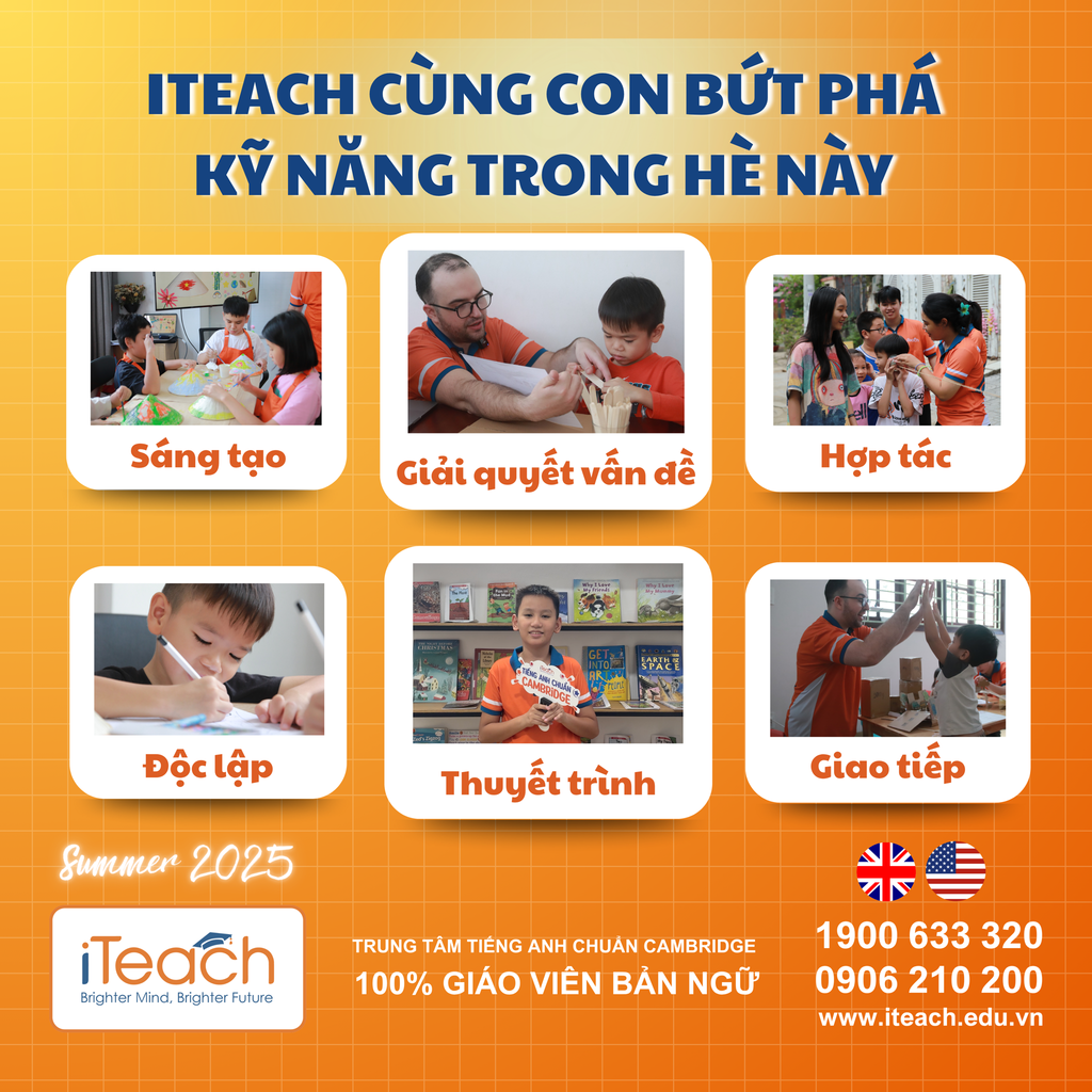 iTeach Summer 2025 – Cùng con bứt phá kỹ năng mềm và tiếng Anh trong hè này!
