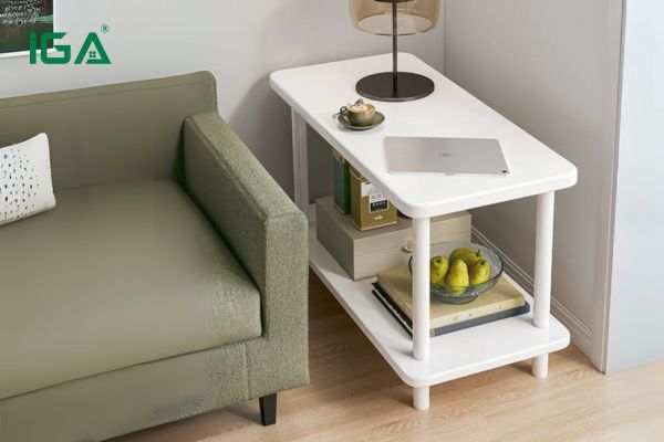 Bàn trà thông minh tích hợp kệ để đồ