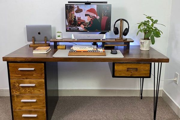 Cách bố trí bàn làm việc 1m6 khoa học giúp tăng hiệu suất làm việc mỗi ngày
