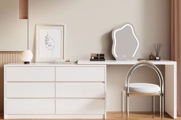 Bàn làm việc kết hợp bàn trang điểm kèm tủ đa năng GP305 hiện đại, tiện dụng cho phòng ngủ