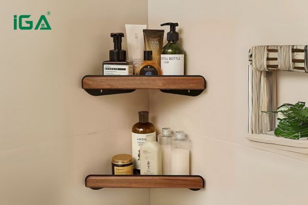 Thiết kế kệ góc tường treo hiện đại