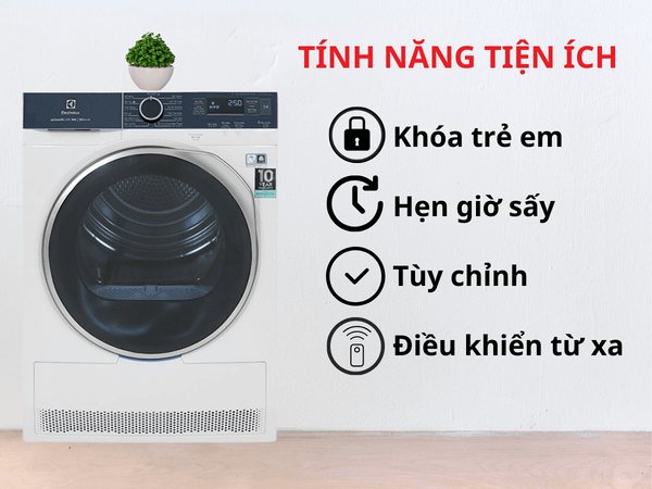 Máy sấy quần áo Electrolux 9kg EDH903R9WB là một thiết bị hiện đại và tiện ích