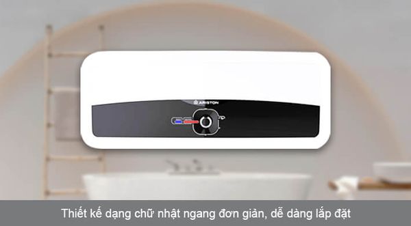 Ariston Slim3 30 Top WiTi sở hữu thiết kế nhỏ gọn với kiểu dáng vuông vắn, dễ dàng lắp đặt trong mọi không gian phòng tắm