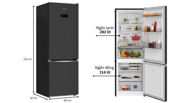 Tủ lạnh Hitachi R-B415EGV1 có thiết kế dạng ngăn đá dưới với các đường nét tinh tế