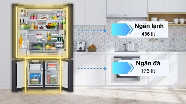 Tủ lạnh LG Multi Door LFD61BLGA với thiết kế 4 cánh hiện đại mang lại cho không gian bếp của bạn không chỉ tiện dụng mà còn sang trọng.