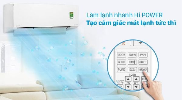 Chế độ Powerful liên tục hoặc trong thời gian dài có thể làm giảm tuổi thọ của các bộ phận như máy nén và quạt gió.
